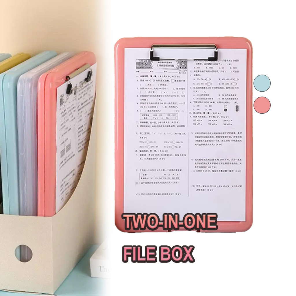 

1PC Clip Board A4 Kapasitas penyimpanan kertas: 20-35 lembar Clipboard + Storage Alas Papan Ujian