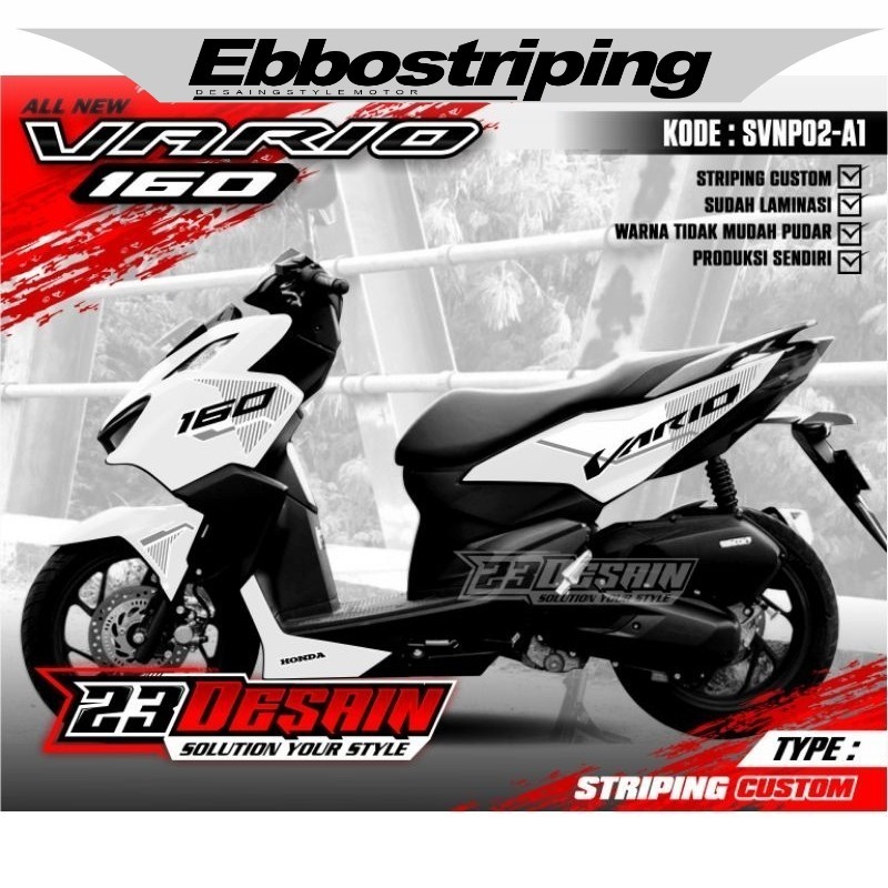 Striping matic vario 160 malaysia putih stiker vario 160 sticker vario 160 malaysia striping click