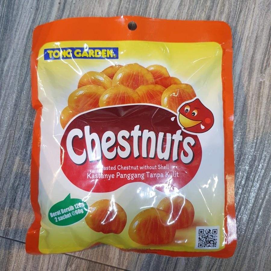 

Tong Garden Organic Chestnuts Roasted No Shell Kacang Kastanye 120gr