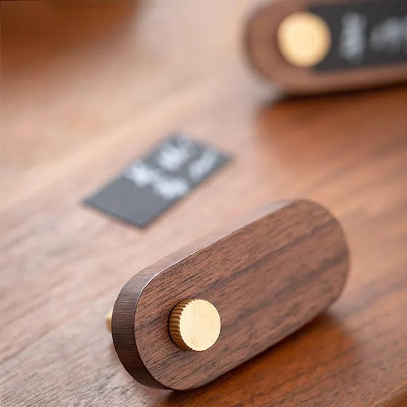 

65x30mm Wood Price Label Display Stand Bread Cake Price Tag Small Sign Holder Label Paper Card Display Board