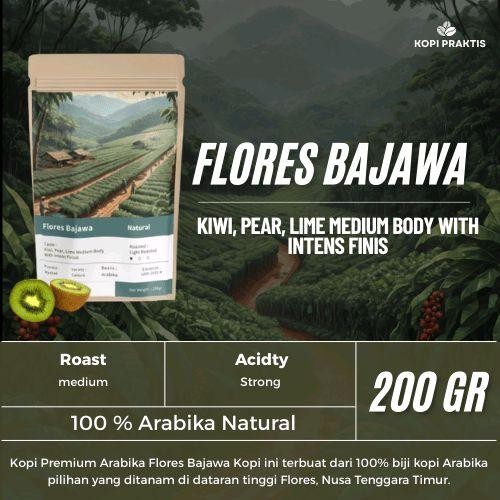 

ROASTED BEANS ARABIKA NATURAL FLORES BAJAWA 200 GR | BIJI KOPI SANGRAI | Coffee - GILING HALUS