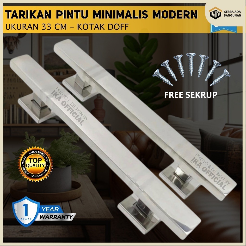 SAB handle pintu 33 cm tarikan pintu kotak pipih gagang pintu rumah minimalis kunci stainles dof lis
