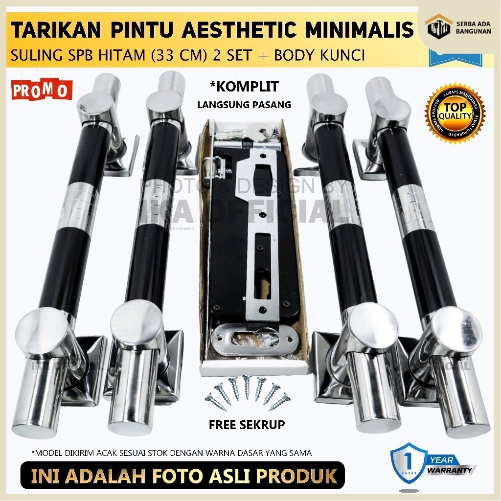1 set handle pintu rumah 33cm gagang tarikan pintu stainles pegangan pintu minimalis handle pintu ku
