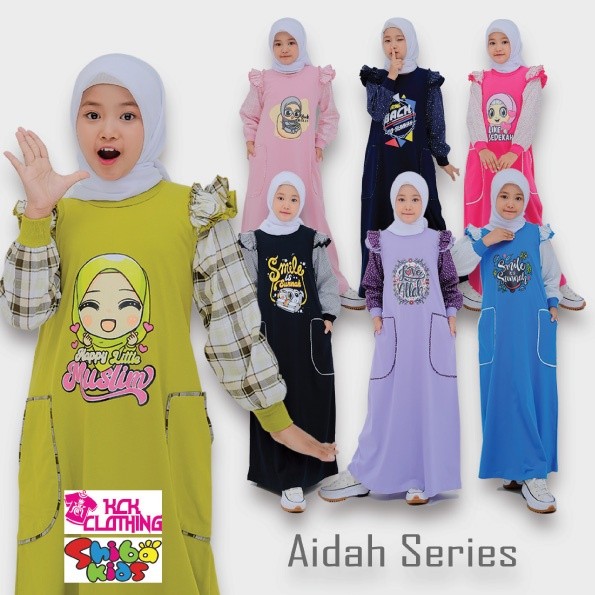 KALIIDRI Gamis anak Muslim Perempuan / Baju Anak Remaja  Aidah Series  SHIBAKIDS