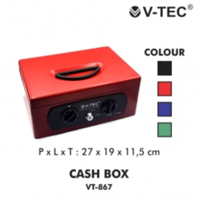 

V-TEC CASHBOX VT-867 UK. 275 X 195 X 120 MM / KOTAK PENYIMPANAN
