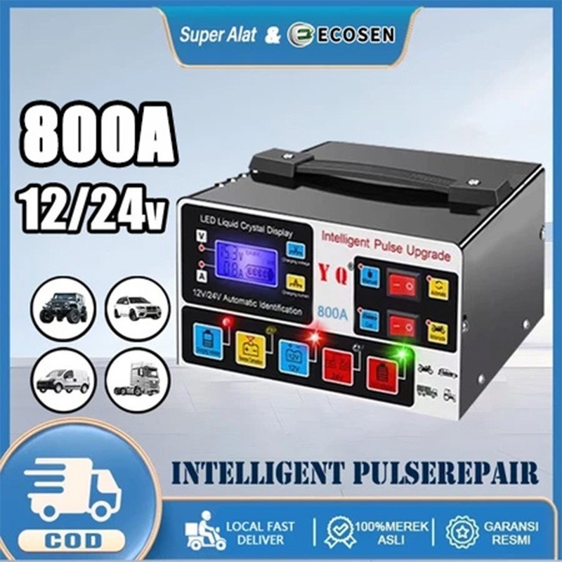 Super Alat Charger Aki Otomatis Smart Intelligent Auto Repair Mobil Pengisi daya 12v24v Charger Otom