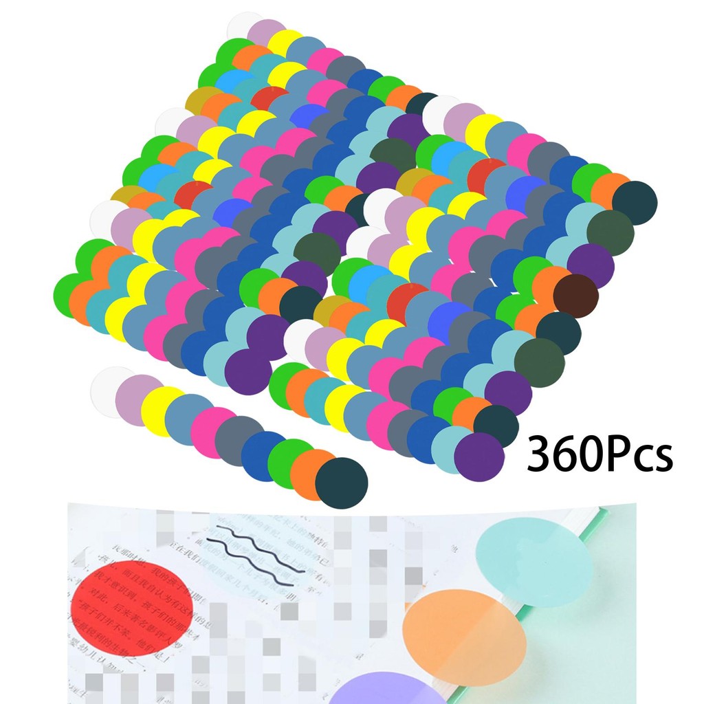 

360x Index Sticker Round Writing Sticky Notes for Folders Documents Diaries