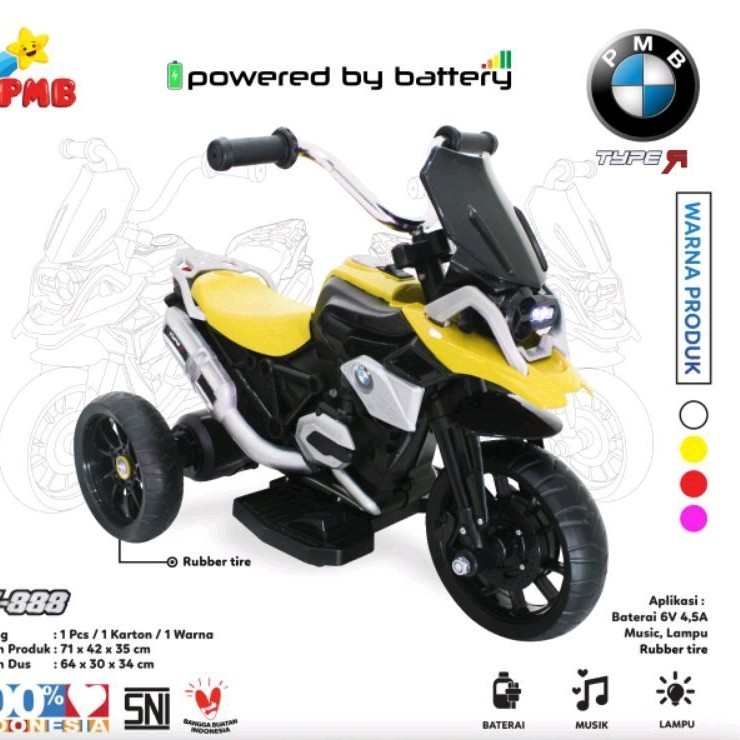 Sepeda Motor Anak PMB MOTOR TYPE 888-A (GOWES) 888 (AKI Baterai) Mainan Anak  M888