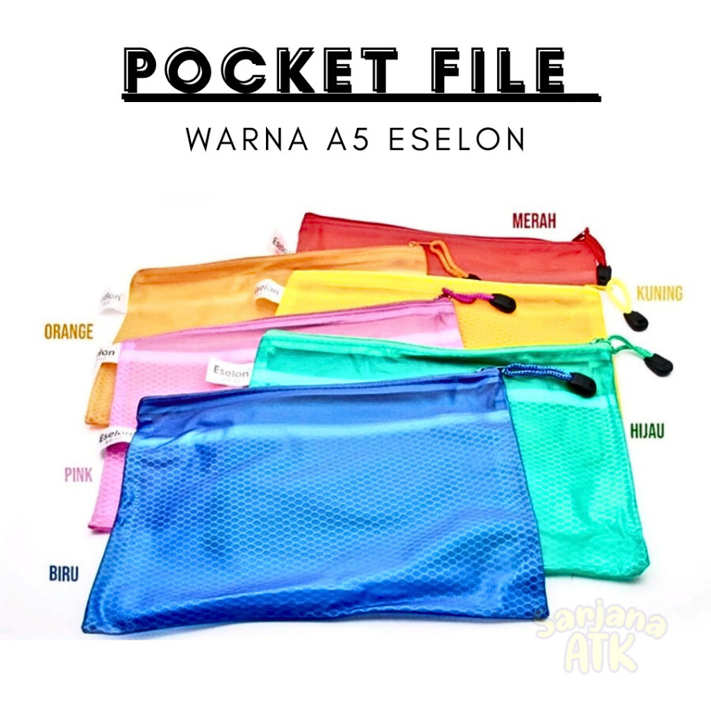 

Map Plastik Pocket File Zipper Ukuran A5 WARNA Eselon