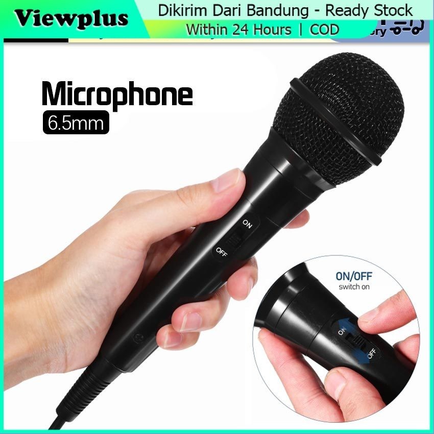 MIC/Microphone Kabel Jack Besar 6.5mm Mic Karaoke Profesional Karaoke Panjang 2 Meter Profesional / 