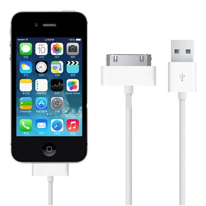 Kabel Data 30 Pin Multifungsi for handphone Phone Pad Pod 1 M  - White