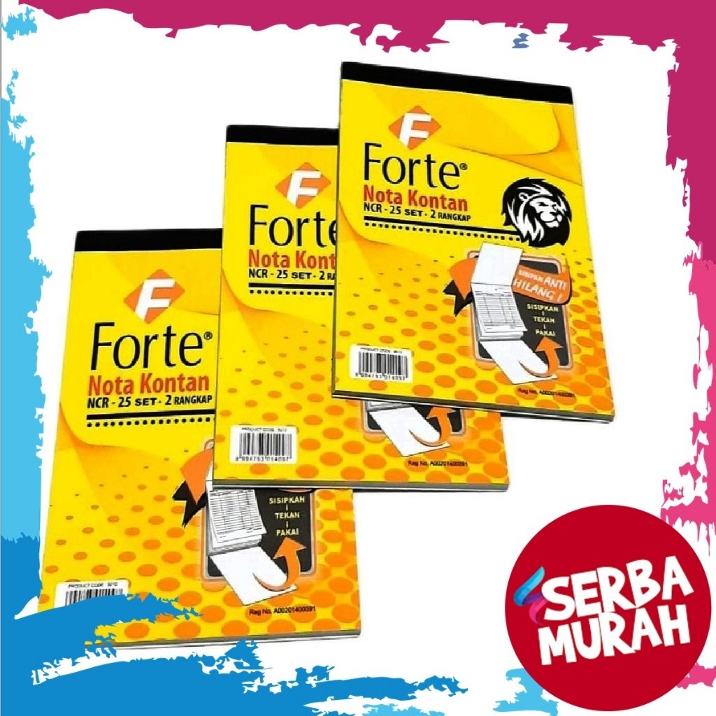 

Forte / Muria / Gelatik Nota Kontan NCR 2 rangkap Besar / Kecil 25set