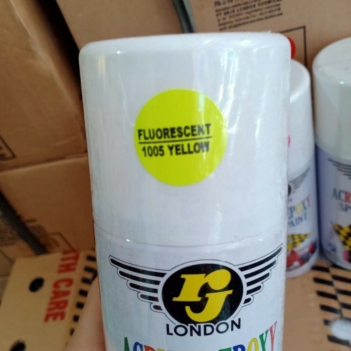 Cat Semprot RJ London Fluorescent Yellow 400 CC Kuning Stabilo 400CC                   ANDALAN VESPA