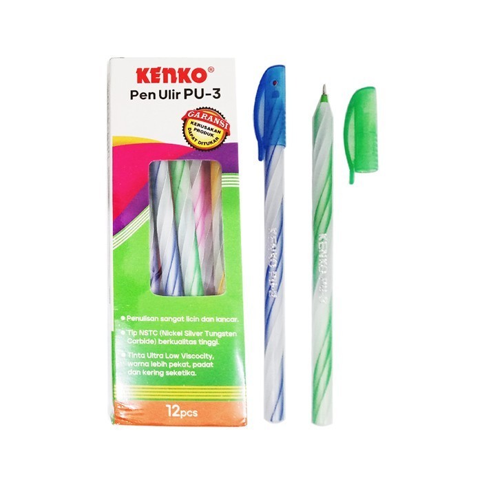 

KENKO Ballpoint Pen Ulir PU-3 Hitam (1 Pack isi 12 Pcs)