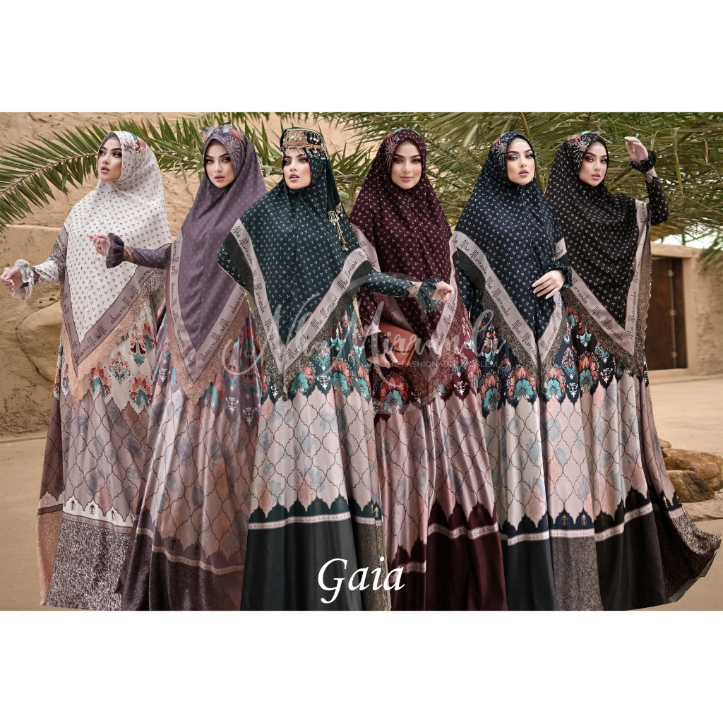 ORIGINAL Gamis Syari GAIA Syar'i by Nha Miranda -  Lebaran mewah pesta Realpic ORI 100% [TO]