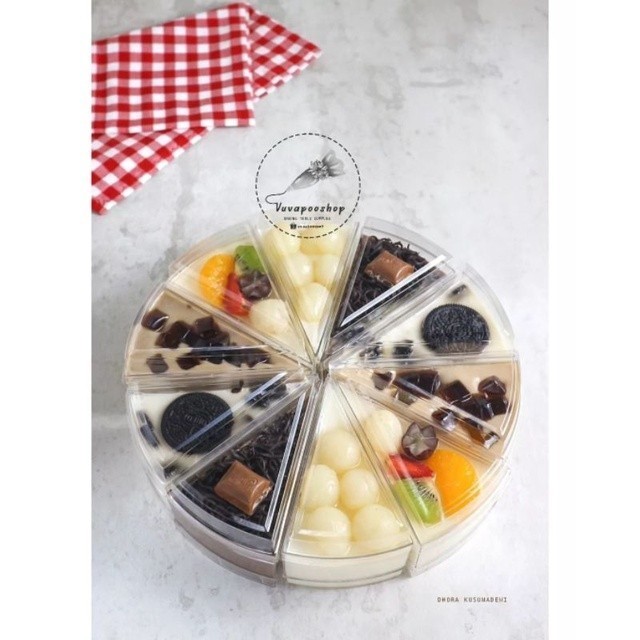 Cup Puding Segitiga CH-48 isi 10pcs Cup Puding Slice Cake Gelas