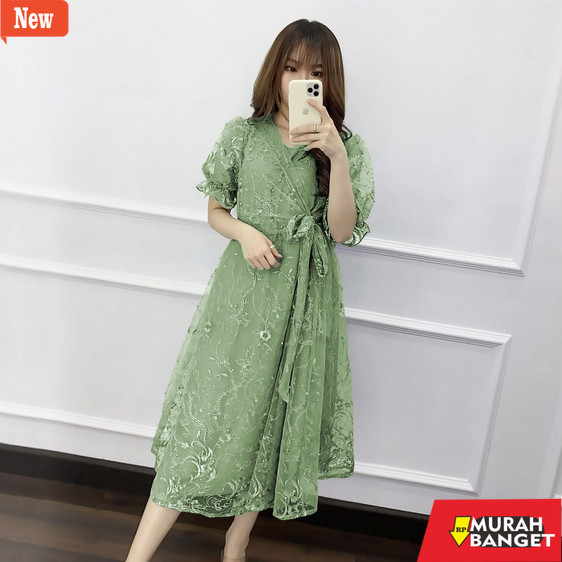 dress wanita kekinian MIDI DRESS NATAL LIVINA READY 3UKURAN M L XL / REKOMENDASI OUTFIT BAJU PESTA K