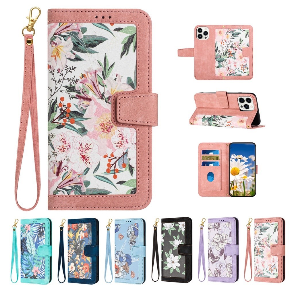 Galaksi Samsung A15 A25 A35 A55 A05S A14 A34 A54 5G A13 4G A23 A53 A52 A52S Pink Purple Flower Walle