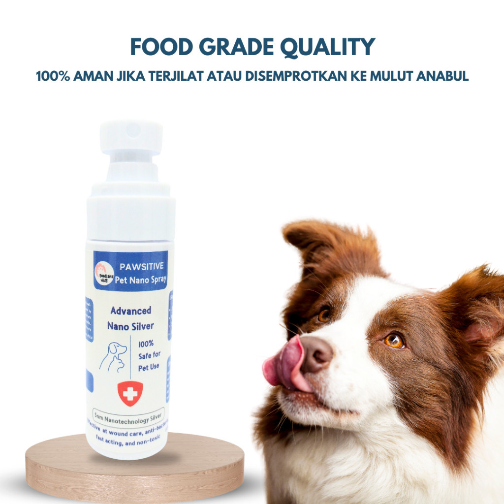 Pawsitive Vibes Nano Silver Spray 50ppm - Spray Anti Scabies - Obat Jamur dan Menyembuhkan Luka Anji