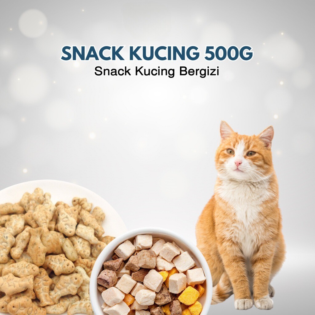 [GROSIR] Cemilan Kucing 500gr Murah - Biskuit Kucing - Snack Kering Kucing - Cat Food - Cemilan Seha