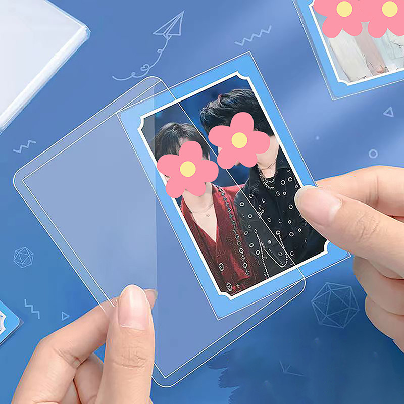 

10PCS Kpop Photocards Film Protector Idol Photo Sleeves Holder With Screen Protector School Stationery