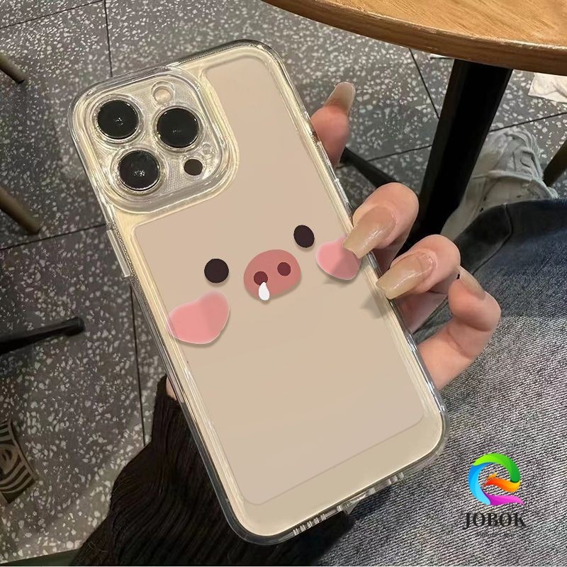 Casing Iphone Muka Babi Lucu Pig Face  Case Iphone 13 12 11 PRO MAX 14 15 PLUS XS XR 6+ 7+ 8 PLUS