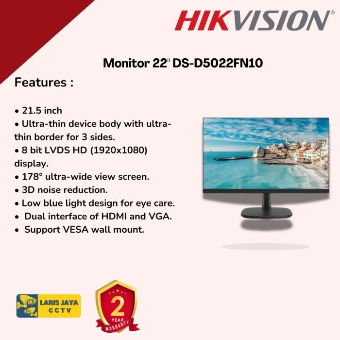 DS-D5022FN-10 Monitor 22" Hikvision