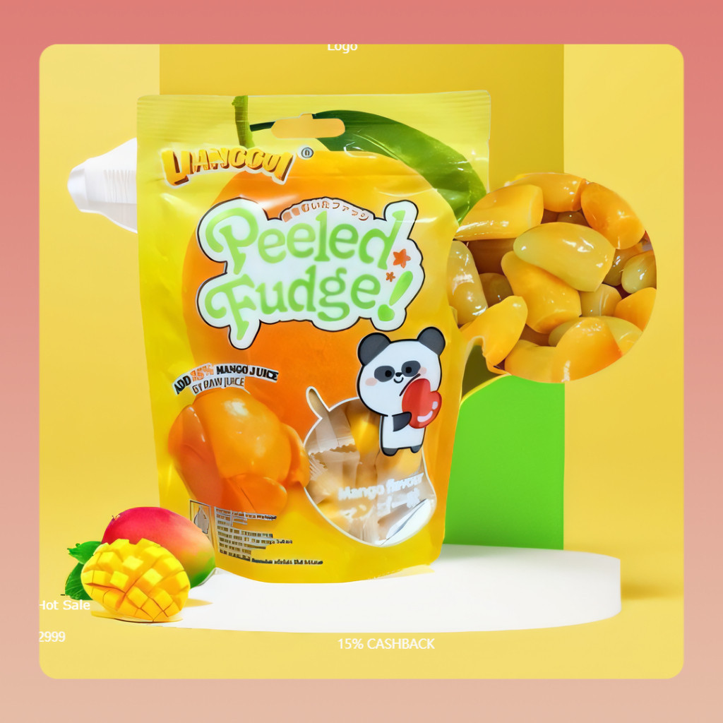 

[Makanan viral halal]LIANGGUI Peeled Fudge 108g Permen Lunak Viral Aneka Permen Rasa Buah Mangga Jeruk & Strawberry (Halal) Pesta makanan fruity Permen