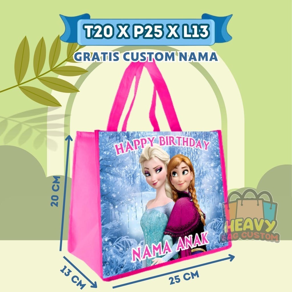 

PAKET 50 PCS Tas Ulang Tahun Goodie Bag Anak Bingkisan Snack KFC Gratis Custom Nama Murah Kain tile anak selamatan rumah baru merah craim tas & hadiah pesta tile anak