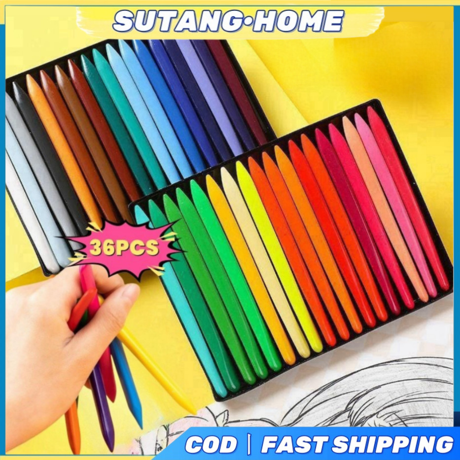 

【SUTANG】HIGH QUALITY Crayon Lab Non Toxic Crayon Triangular Crayon Lab Triangle Crayon Plastik Anti Kotor Tangan