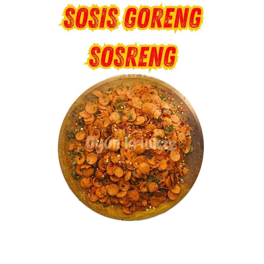 

Keripik Sosreng 1KG Sosis Goreng pedas Nikmat Bumbu Rempah Pedas Gurih Daun Jeruk Kemasan