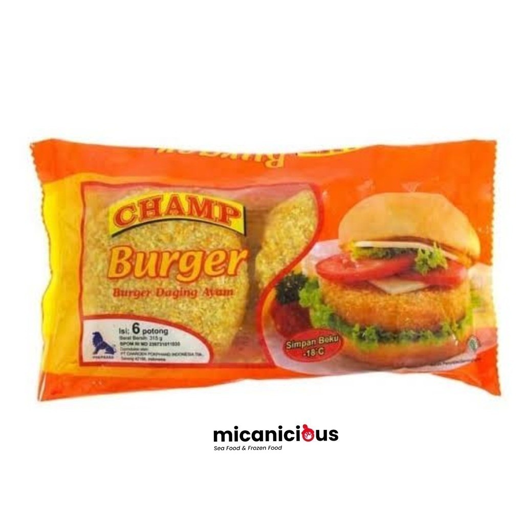 

CHAMP BURGER DAGING AYAM 315GR ISI 6PCS