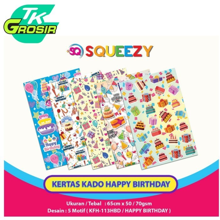 

10 PCS KERTAS KADO SQUEZZY HAPPY BIRTHDAY