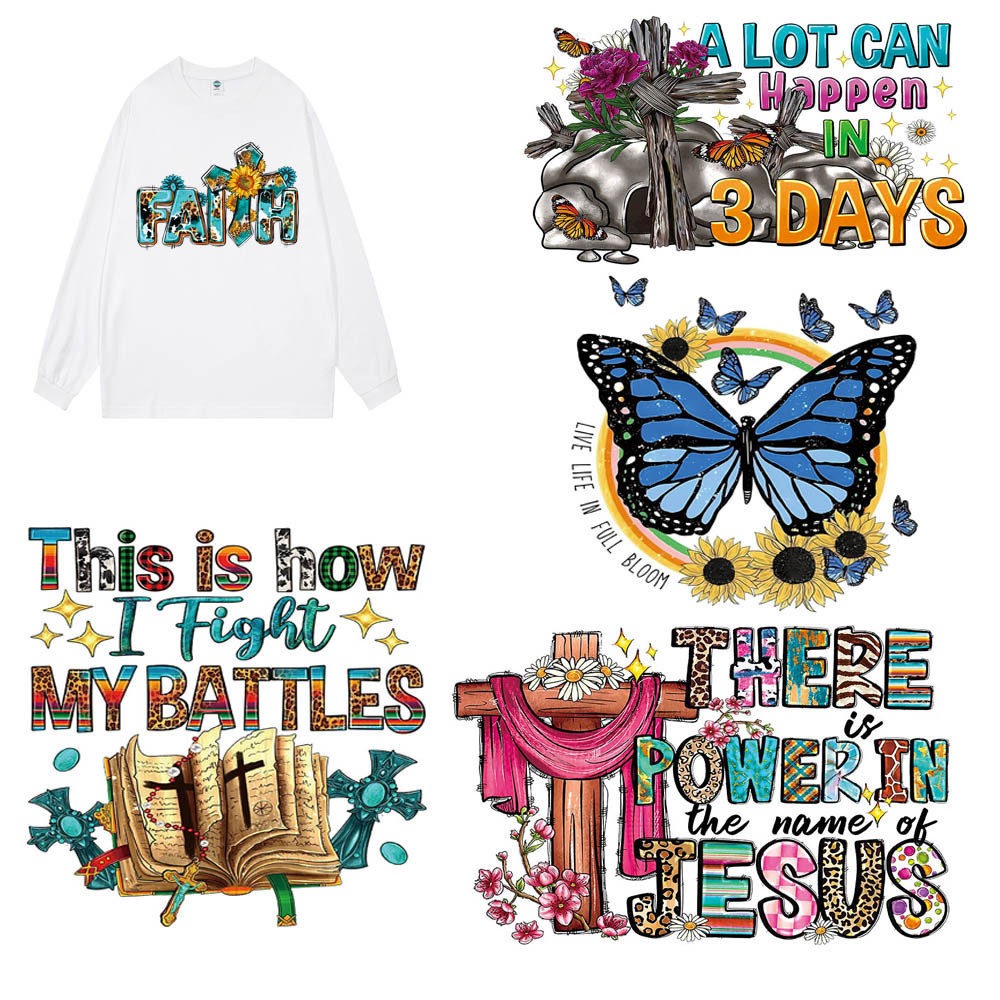 

Custom Jesus DTF Printing Heat transfers for Clothing Jerseys DIY Christian Faith Iron-on Stickers Printed Pattern For T-Shirts
