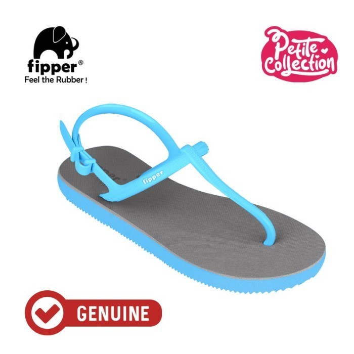 best -Fipper Strappy Petite Grey / Blue Sky / Sandal Jepit Tali Wanita - 3
