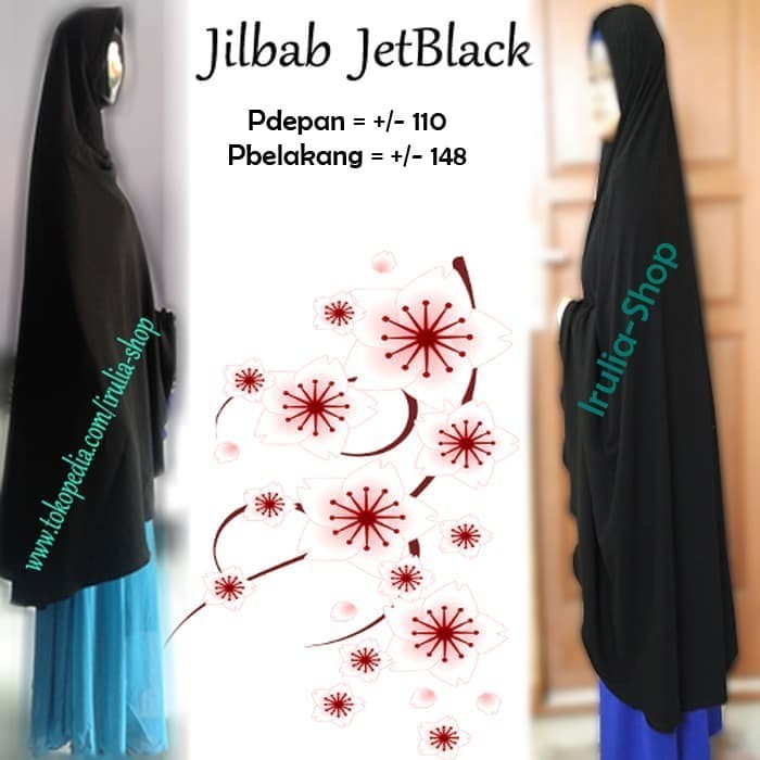 promo ✨ -Jilbab jumbo syari jet black / jilbab jumbo jet black