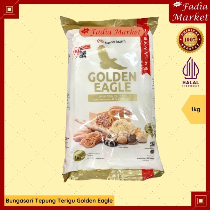 

Bungasari Tepung Terigu Wheat Flour Bahan Roti Mie Golden Eagle 1kg