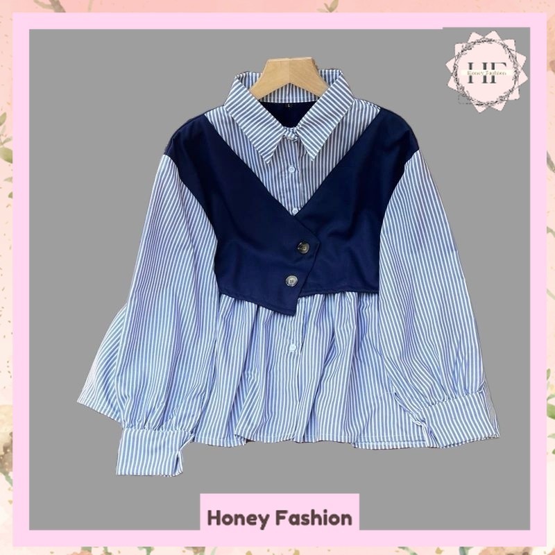 Honey Fashion baju atasan hijab korean style wanita bkk1949