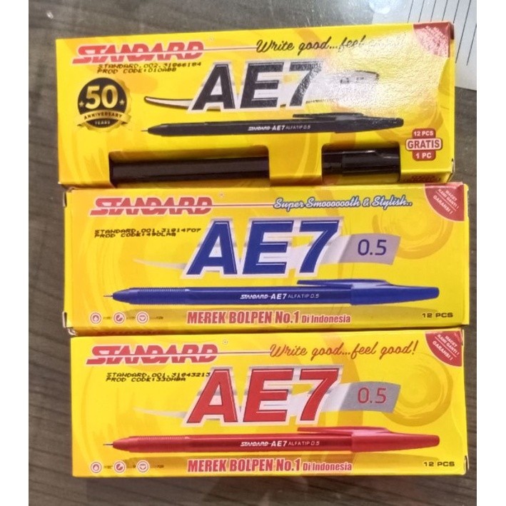

(Per Kotak) Pulpen Standart AE-7 0.5mm