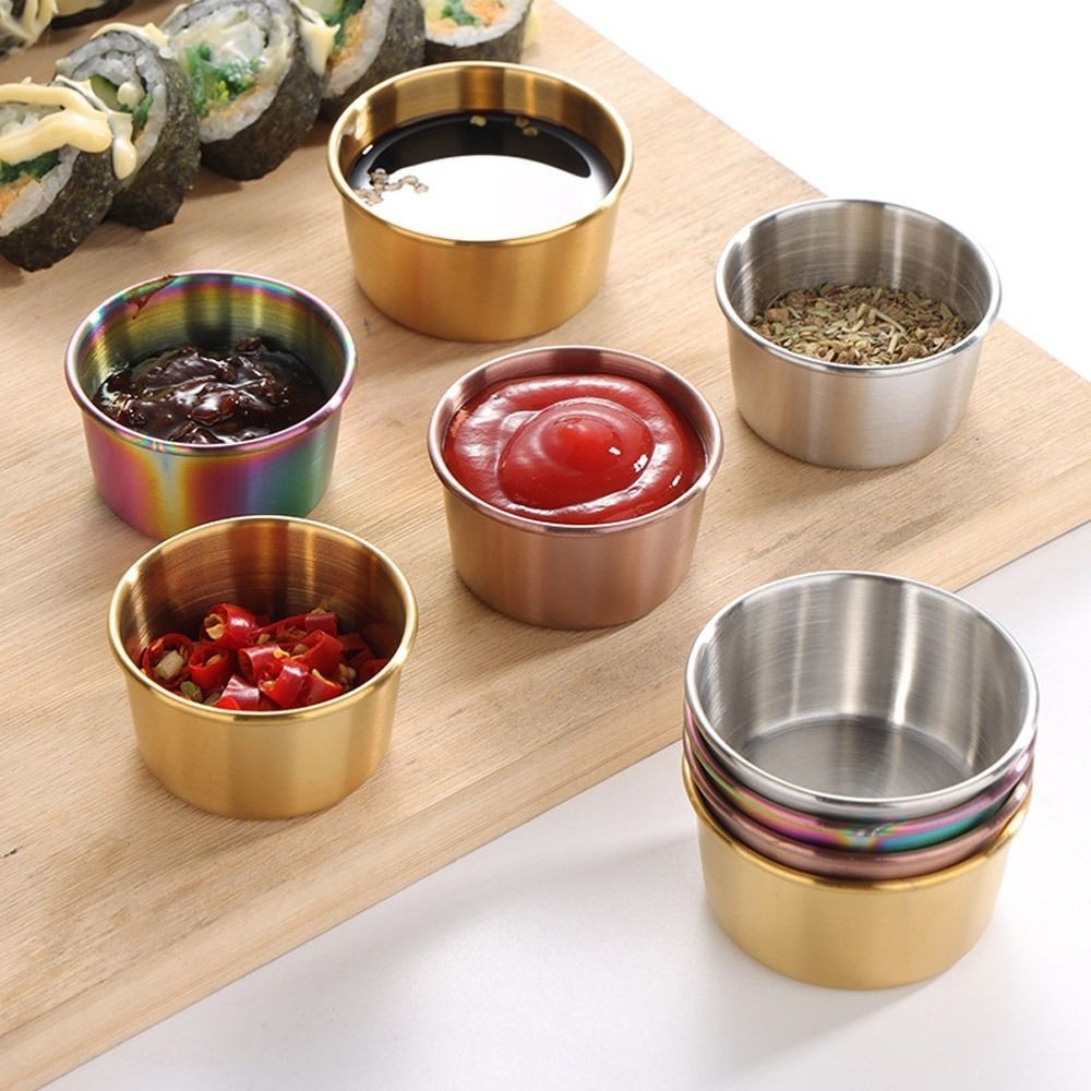 

Condiment/Sauce Seasoning Dishes Creative Mustard/Salad/Tomato Sauce Stainless Steel Sauce Dish Seasoning Plate
