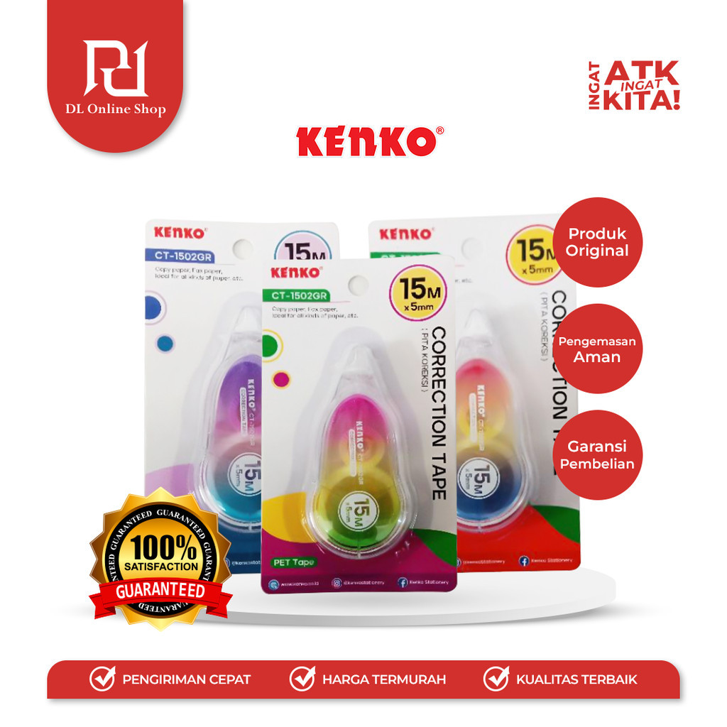 

KENKO PITA KOREKSI/ CORRECTION TAPE CT-1502GR [15M x 5mm] (1PC)