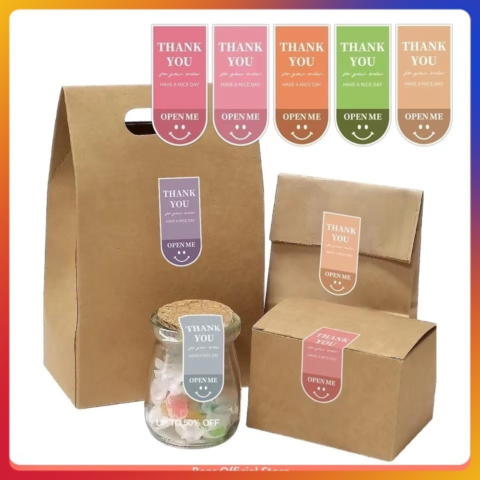 

Smile Emoticon Terima Kasih Stiker/Stiker Tag Buka Saya Terima Kasih Semoga Harimu Menyenangkan - 100pcs