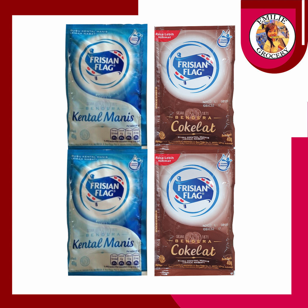 

Frisian Flag Susu Bendera Kental Manis Putih Coklat Pack Isi 6 Sachet