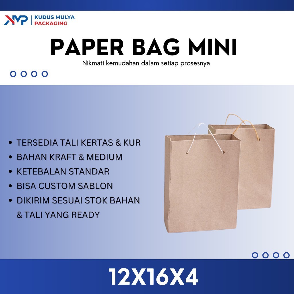 

[ECER PAPER BAG POLOS MINI / 11 X 15 X 4 / TAS KERTAS PERNIKAHAN KADO / PAPER BAG SOUVENIR