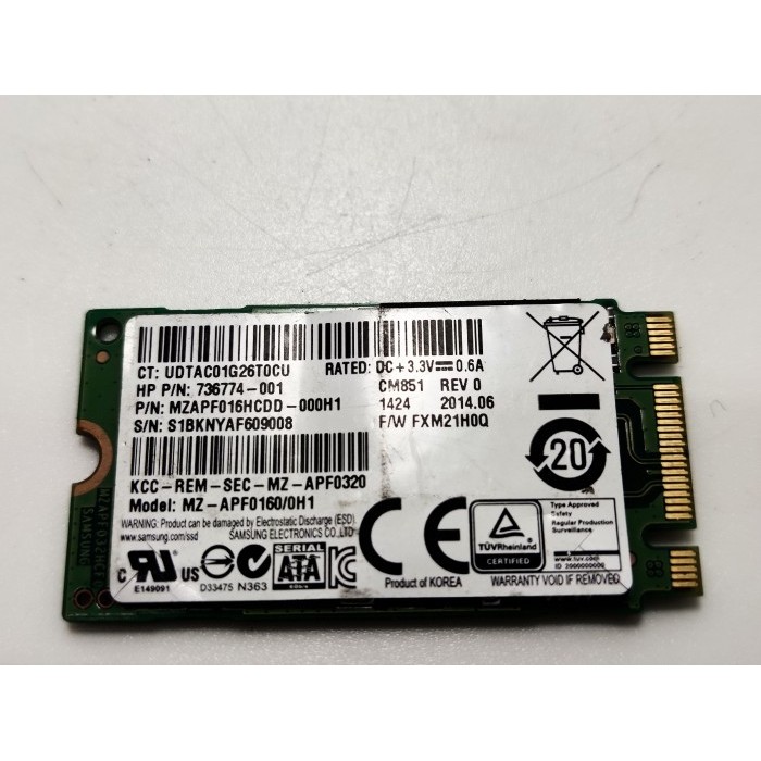 HP Chromebook 14 Solid-State Drive SSD 16GB 736774-001
