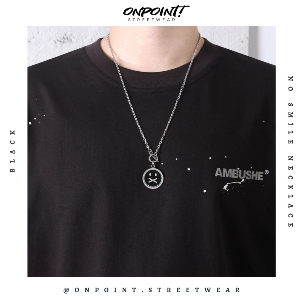 No Smile Necklace - kalung pria aksesoris pria fashion silver korea streetwear kalung necklace perhi