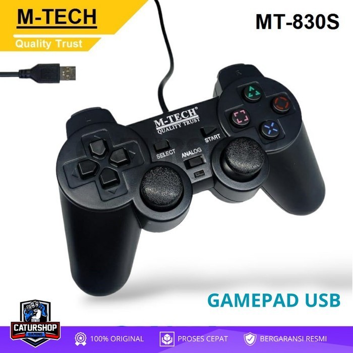 M-Tech Gamepad Single Getar / Joystick Stik Computer PC Laptop Black