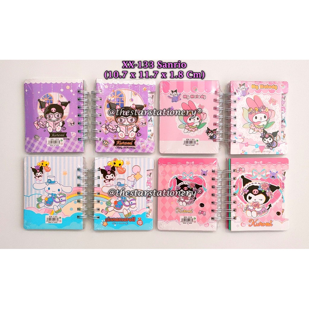 

(1 Biji) Buku Spiral XX-133 Sanrio 62 Lembar 10.7 x 11.7 x 1.8 Cm / Notebook Spiral PU Leather