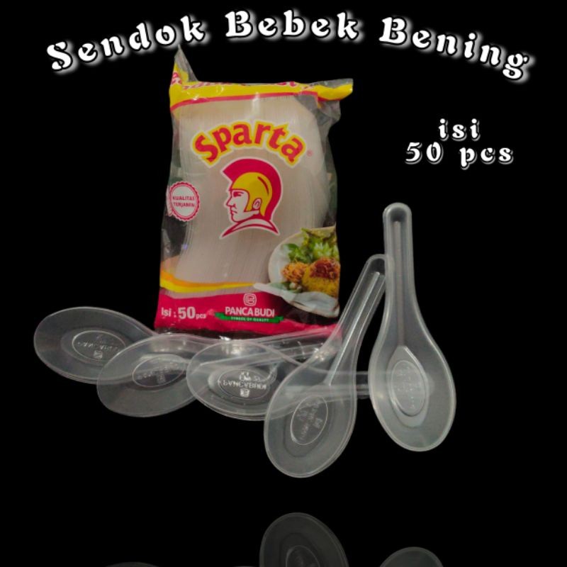 sendok bebek bening (isi 50 pcs) sendok makan plastik