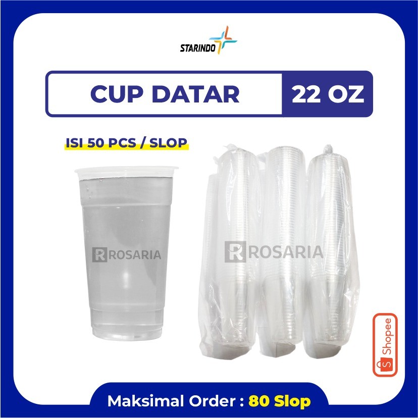 CUP POLOS DATAR 22 OZ STARINDO 9,5 gr Plastik Bening Gelas Minuman